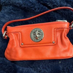 Marc by Marc Jacobs Coral-Orange Leather Mini Wristlet